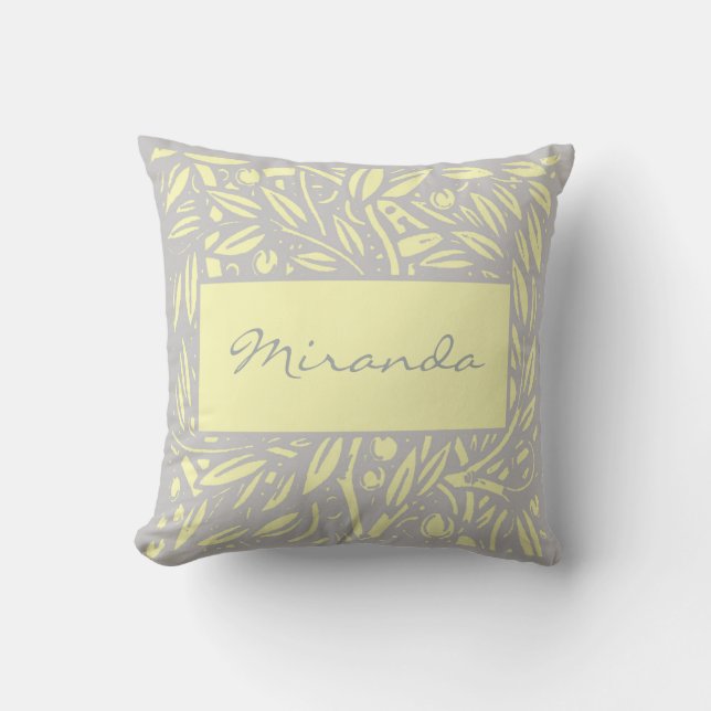 Almohada del monograma de la frontera del jardín (Anverso)