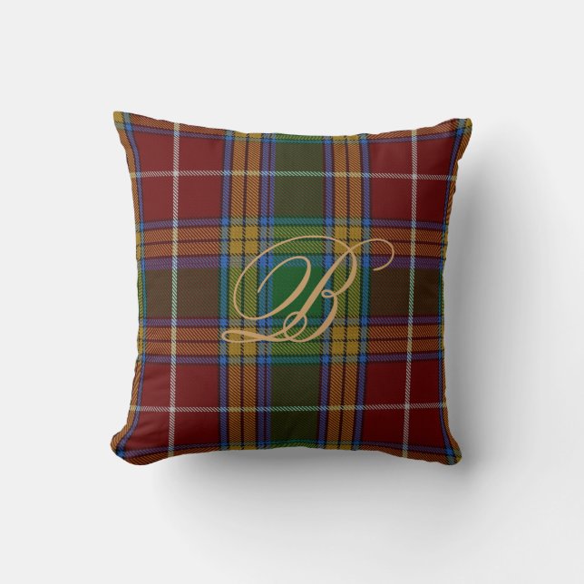Almohada del monograma del tartán de Baxter (Anverso)