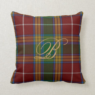 Almohada del monograma del tartán de Baxter