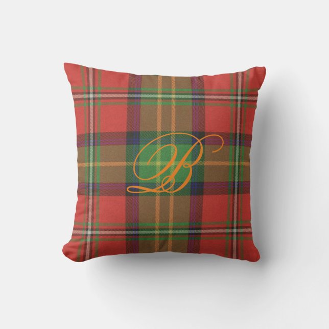 Almohada del monograma del tartán de Boyd (Anverso)