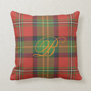 Almohada del monograma del tartán de Boyd