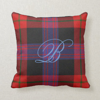 Almohada del monograma del tartán de Brown