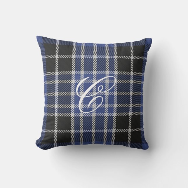 Almohada del monograma del tartán de Clark (Anverso)