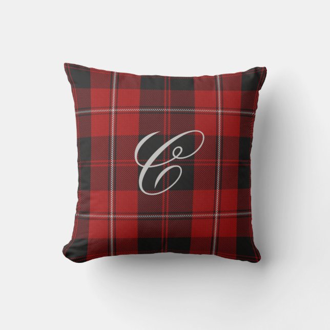 Almohada del monograma del tartán de Cunningham (Anverso)