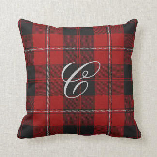 Almohada del monograma del tartán de Cunningham