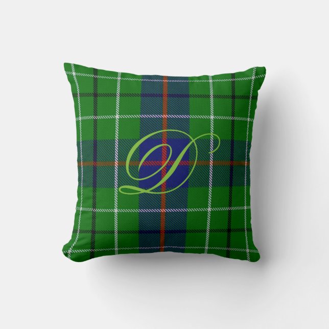 Almohada del monograma del tartán de Duncan (Anverso)