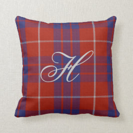 Almohada del monograma del tartán de Hamilton