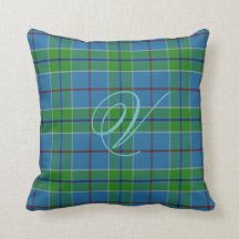 Almohada del monograma del tartán de Vance