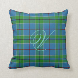 Almohada del monograma del tartán de Vance