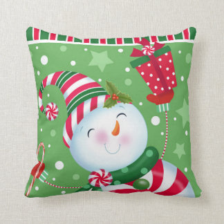 Almohada del muñeco de nieve de la hierbabuena