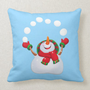 Almohada del muñeco de nieve del día de fiesta d