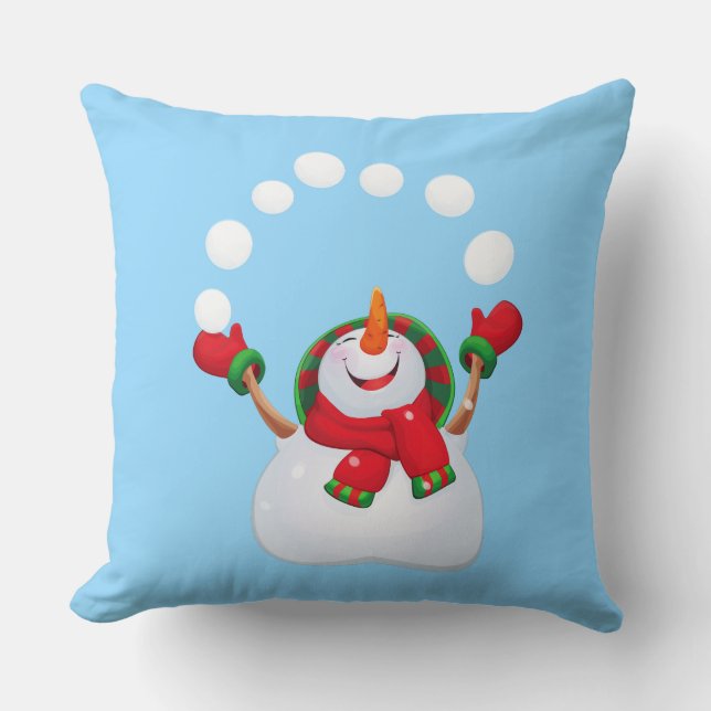 Almohada del muñeco de nieve del día de fiesta del (Anverso)