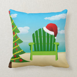 Almohada del navidad de la silla de playa con el