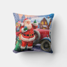Almohada del navidad de Papá Noel del vintage