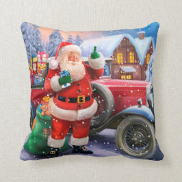 Almohada del navidad de Papá Noel del vintage