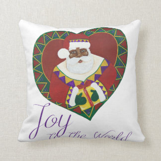 Almohada del navidad de Santa del afroamericano