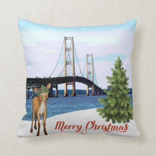 Almohada del navidad del puente de Mackinac