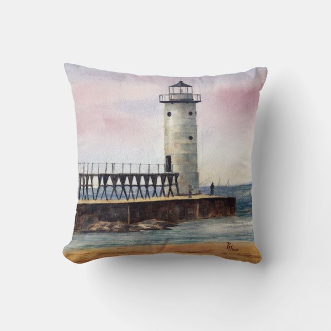Almohada del norte del faro de Manistee Pierhead (Anverso)