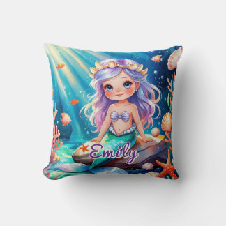 Almohada del océano de la sirena cutánea - Nombre 