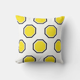 Almohada del octágono en amarillo y negro