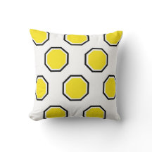 Almohada del octágono en amarillo y negro