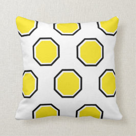 Almohada del octágono en amarillo y negro