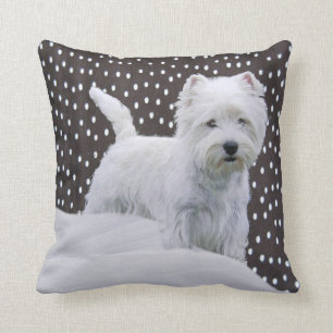 Almohada del oeste blanca de Terrier de la montañ