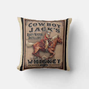 Almohada del oeste vieja del whisky del vaquero