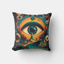 Almohada del Ojo que Todo lo Ve | Arte Psicodélico