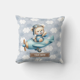 Almohada del oso de peluche azul de decoración de