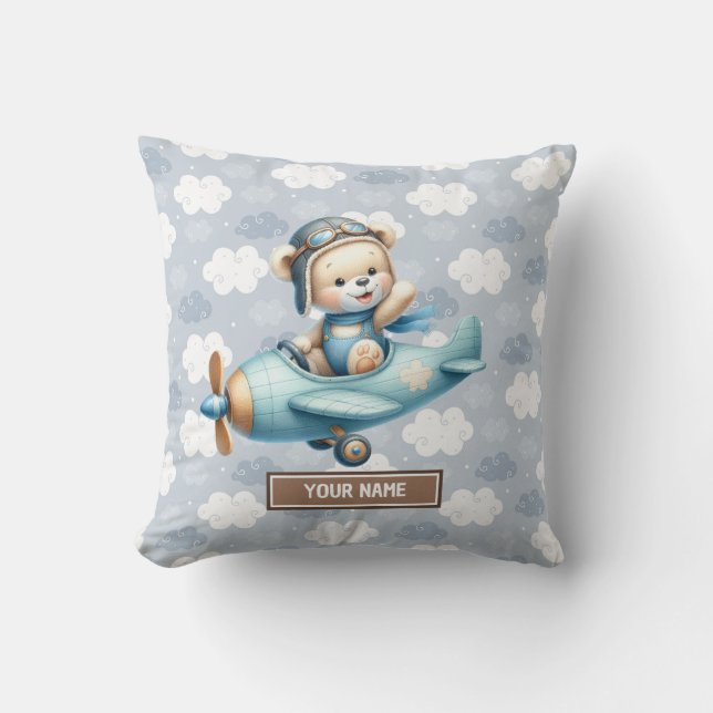 Almohada del oso de peluche azul de decoración de  (Anverso)