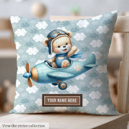 Almohada del oso de peluche azul de decoración de