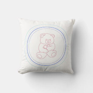 Almohada del oso de peluche (muchacho/azul)