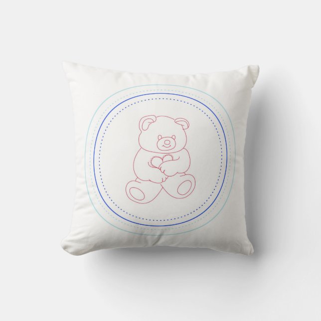 Almohada del oso de peluche (muchacho/azul) (Anverso)