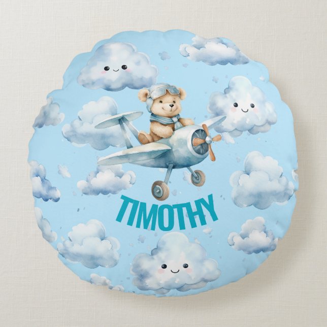 Almohada del oso de remolque del piloto azul (Anverso)