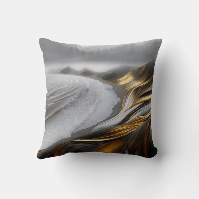 Almohada del paisaje de montaña mística reversible (Reverso)