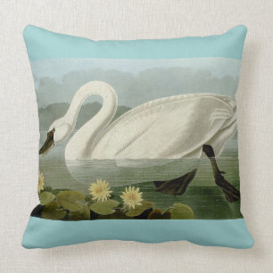 Almohada del pájaro del cisne mudo de Audubon