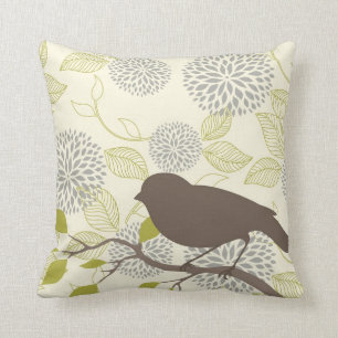 Almohada del pájaro y de la flor