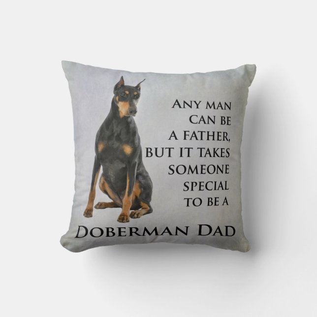 Almohada del papá del Doberman (Anverso)