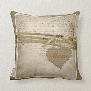 Almohada del papel del amor del damasco del