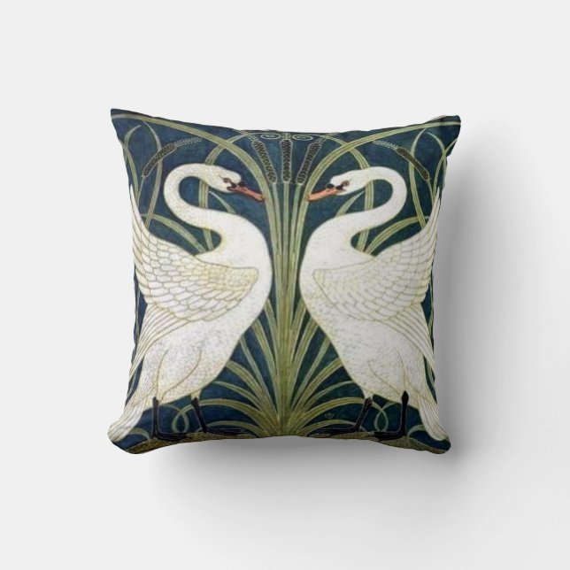 Almohada del papel pintado del cisne y de la (Anverso)