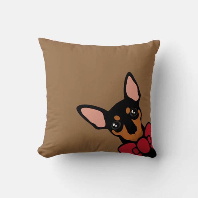 Almohada del Peekaboo del arco del Pinscher (Anverso)