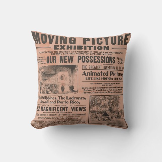 Almohada del periódico del vintage de la "imagen (Anverso)