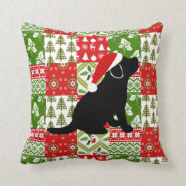 Almohada del perrito de Labrador del negro del