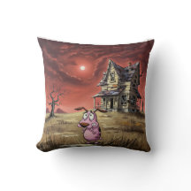 Almohada del perro cobarde valiente