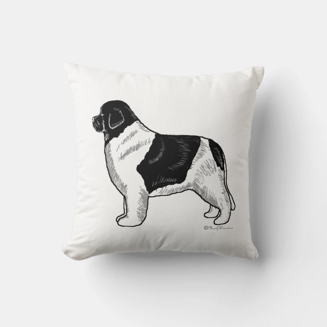 Almohada del perro de Landseer Terranova (Anverso)