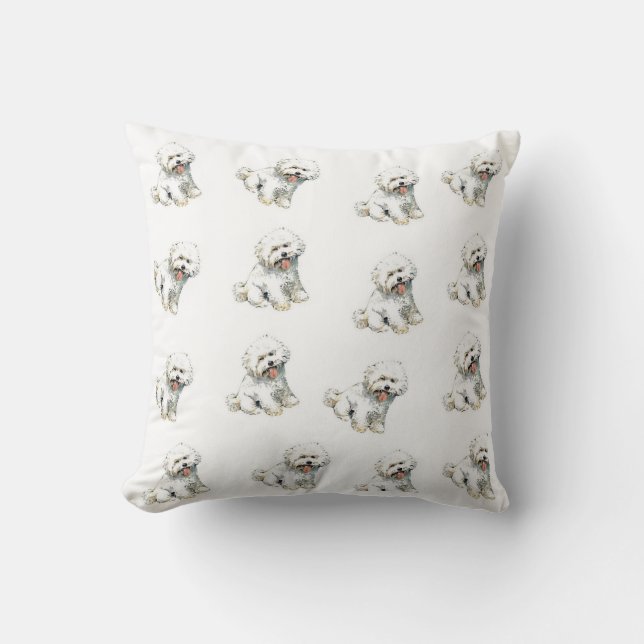 almohada del perro del frise del bichon (Anverso)