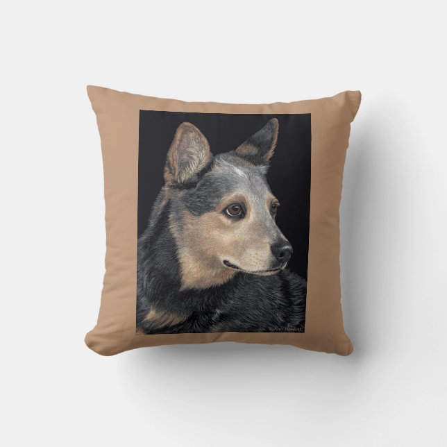 Almohada del perro del ganado - "Quigley " (Anverso)