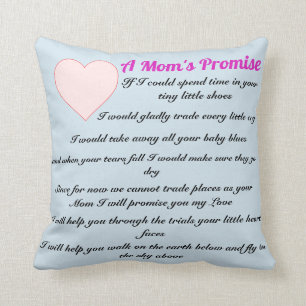 Almohada del poema de la promesa de una mamá