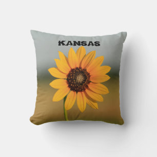 Almohada del primer de los girasoles de Kansas